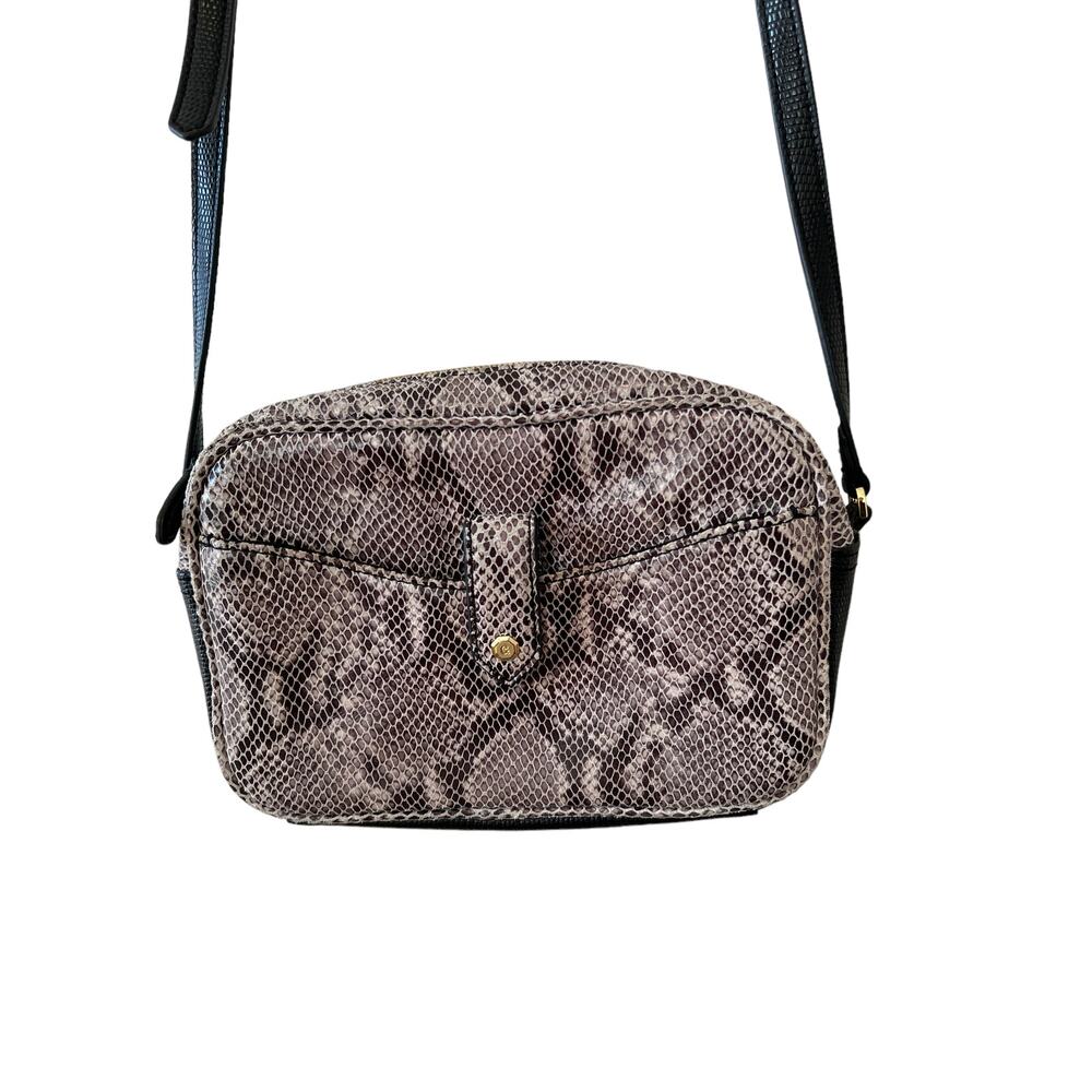 GILI Leather Crossbody Camera Bag Python Animal P… - image 1